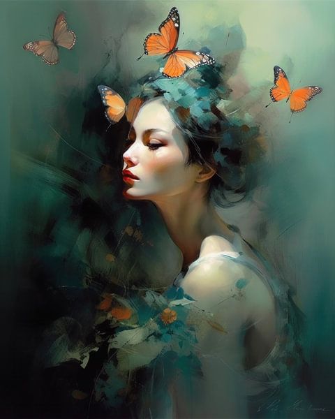 Porträt &quot;Nimm mich mit ins Wunderland&quot; von Carla Van Iersel