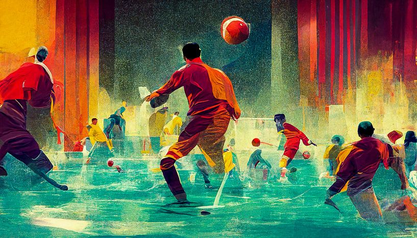Painting Football World Cup in Qatar illustration by Animaflora PicsStock