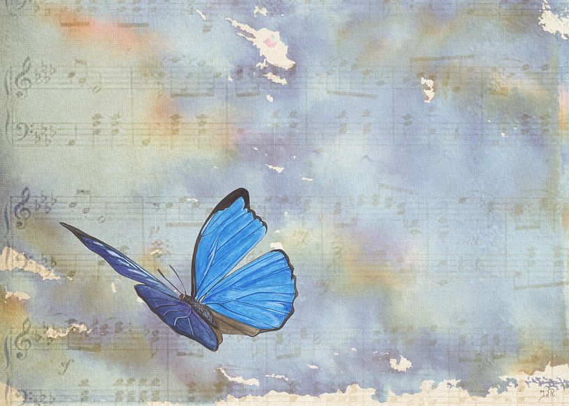 Le papillon danse sur des notes de musique par Jasper de Ruiter