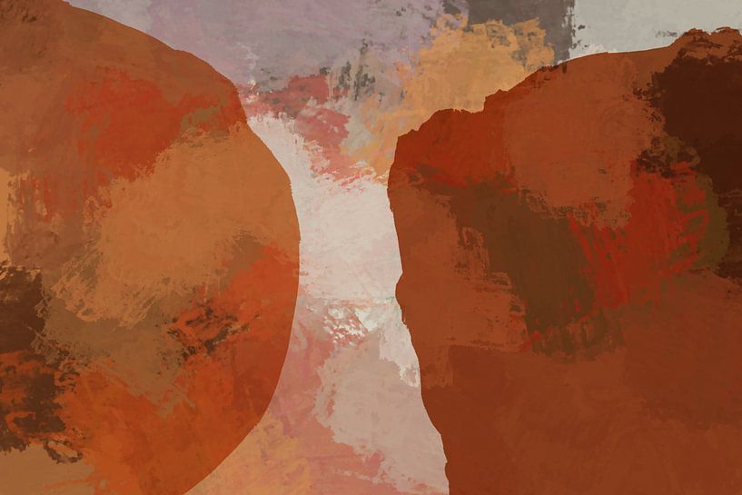 Erdige Modernität in warmen Farbtönen. Moderne abstrakte Kunst Nr. 5 von Dina Dankers