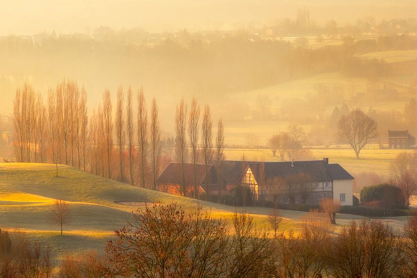 Hügelland im Morgennebel von Stan Bessems