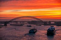 Shipping on the river Waal