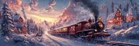 Christmas train traverses a winter wonderland