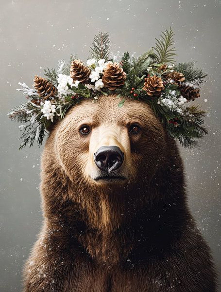 Winter bear in the forest by Your unique art