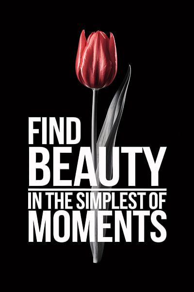 Tulipe rouge avec texte d'inspiration par Art & Soul Creations