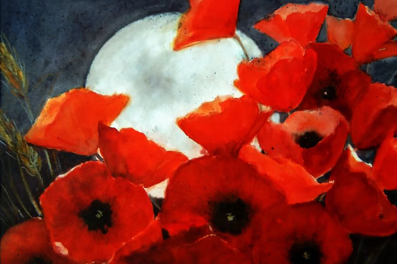 Le pavot à maïs avec la lune par Christine Nöhmeier