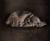 cool ornament on dark pink brown background