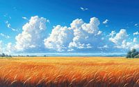 Golden Fields Under a Radiant Sky