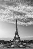 Parijs, Eiffeltoren, Frankrijk/ zwart-wit