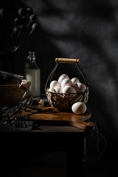 Eggs in iron basket by Marleen Schonewille