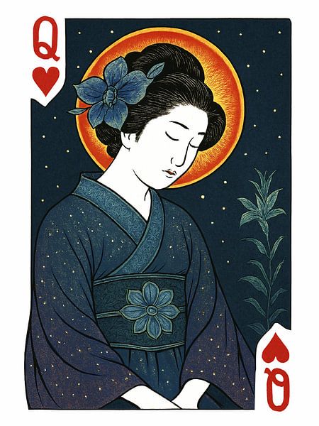 Dame de cœur - Geisha sensuelle par A.D. Digital ART