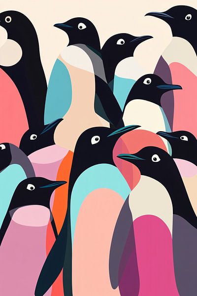 Art abstrait coloré des pingouins par Imperial Art House