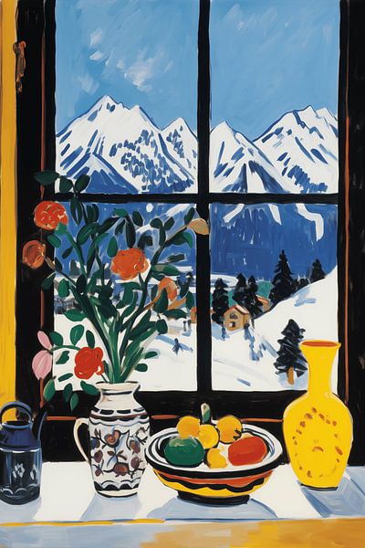 Aussicht auf schneebedeckte Berge von Artsy