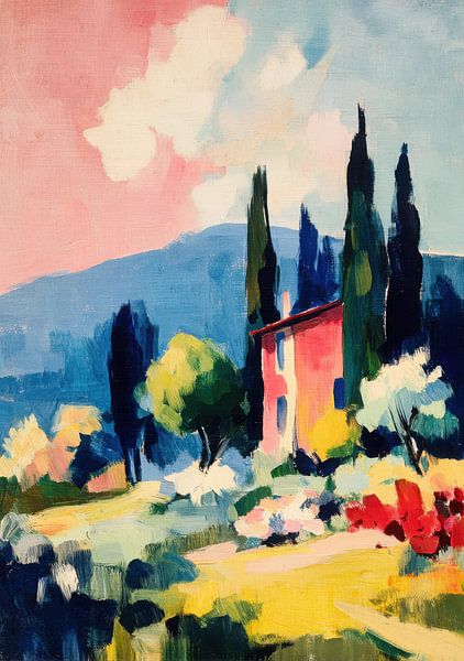 House in a colourful landscape by Niklas Maximilian