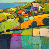 Paysage abstrait Couleur | Mosaïque Champs Horizon
