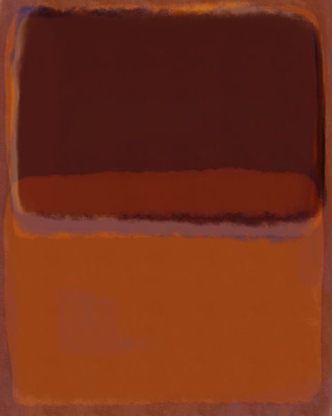 Moderne abstracte kunst in warm bruin en terracotta van Dina Dankers