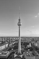 Fernsehturm Berlijn in zwart-wit