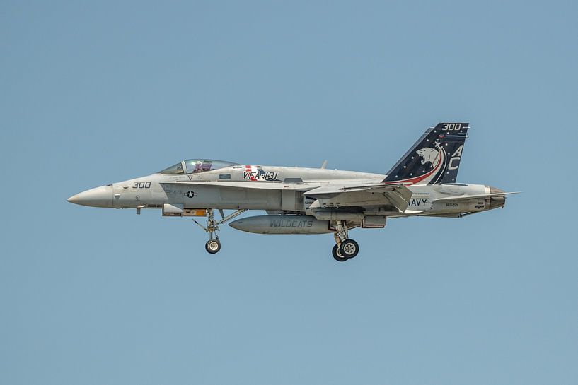 McDonnell Douglas F/A-18C Hornet (Legacy Hornet) in landing at NAS Oceana. by Jaap van den Berg