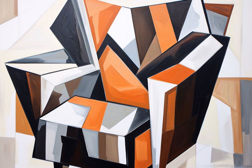 Schwarzer und weißer Stuhl in einem minimalistischen Raum von Art & Soul Creations