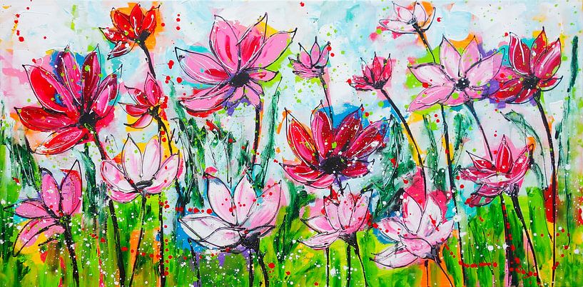 Flower garden by Vrolijk Schilderij