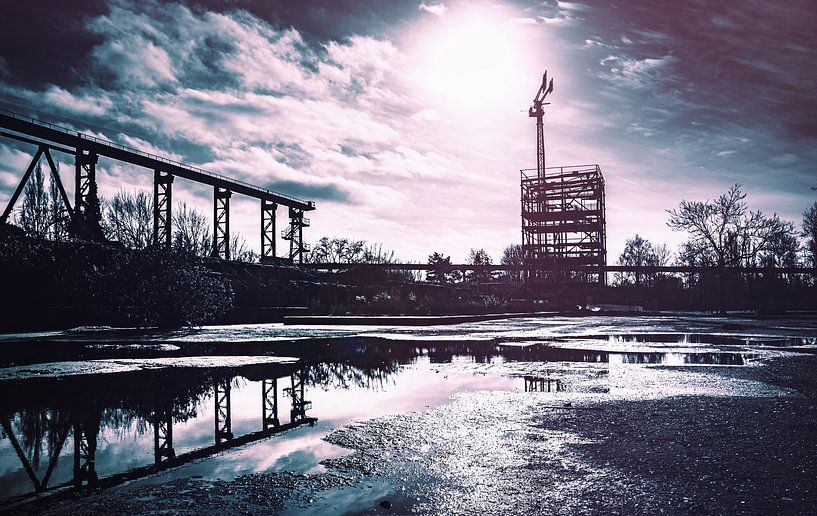 Duisburg North Landscape Park - steelworks, colliery, blast furnace and iron and steel works silhoue by Jakob Baranowski - Photography - Video - Photoshop