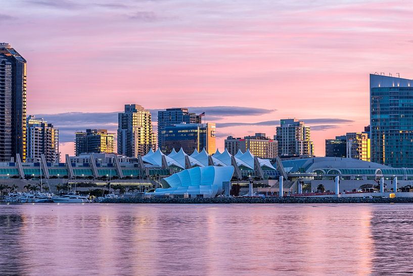 Lever de soleil rose - San Diego Skyline par Joseph S Giacalone Photography