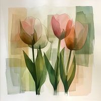 Tulips Abstract Drawing