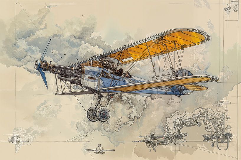 Zeichnung, Flugzeug -2 von Peter Pen Zeichnungen und Gemälde