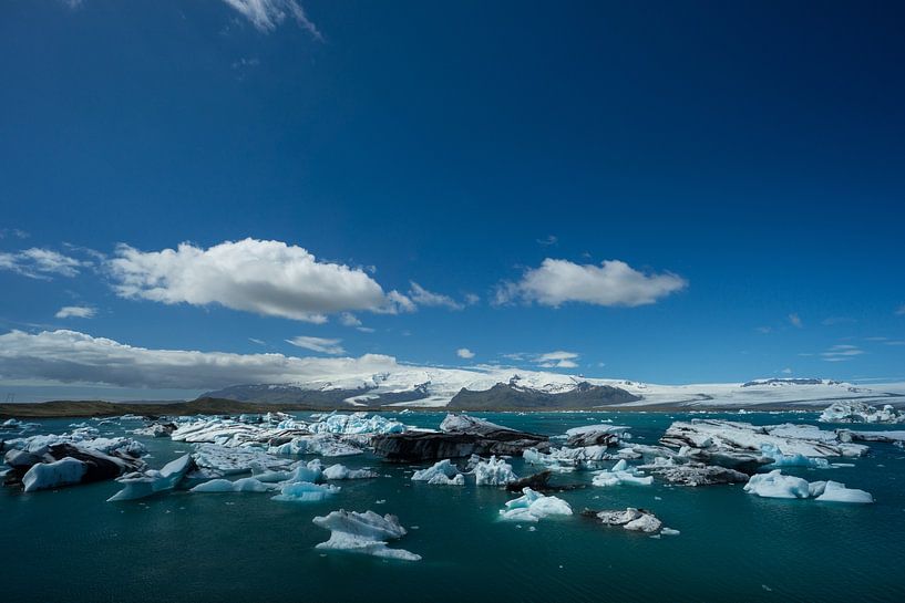 Iceland - Impressive landscape of giant icebergs aerial photograph by adventure-photos