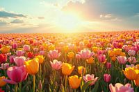 Lebendiges Blumenfeld: Ein Fest der Farben und Düfte