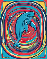 Ozeanriese: Pop Art Pottwal im Mittelmeer