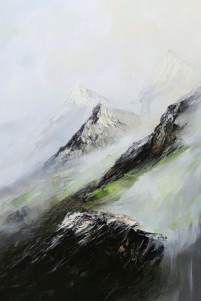 Paysage de montagne recouvert de brouillard par Poster Art Shop