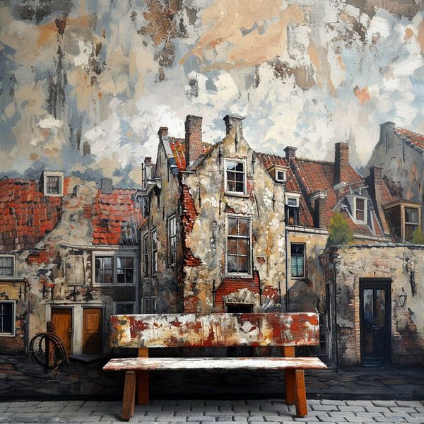 surrealism wall bench painting irritation vision dream world art by gm_designs