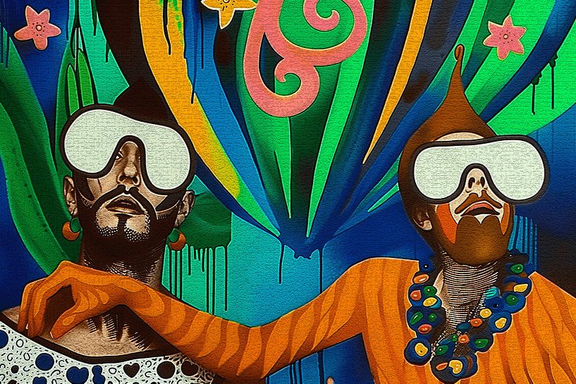 Popart Porträts-Sonnenanbeter von Ton Kuijpers