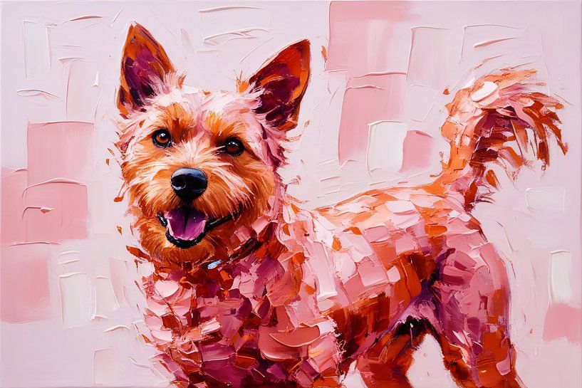 Abstract dog in shades of pink by Imperial Art House