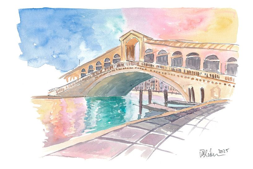 Dawn over the Rialto Bridge in Venice by Markus Bleichner