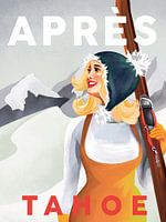 Apres Ski Lake Tahoe Vintage Pin Up Art