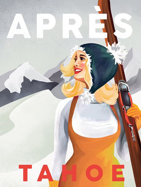 Apres Ski Lake Tahoe Vintage Pin Up Art par The Whiskey Ginger