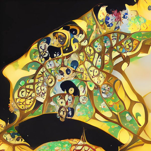 Almere in the style of Klimt by Maps Are Art