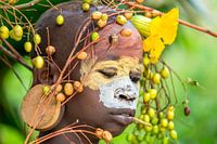 Portrait Afrikanische Frau aus dem Suri Stamm