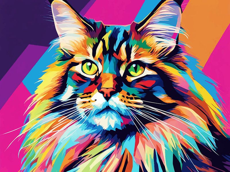 Maine Coon Pop Art 4 by MIROKKU