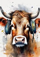 vache peinture à l'huile art