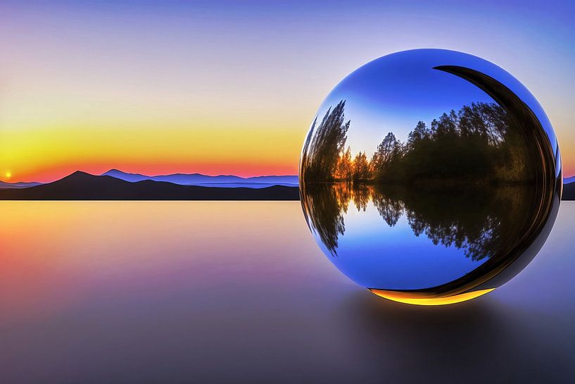 Quiet sunset at the lake by Frank Heinz