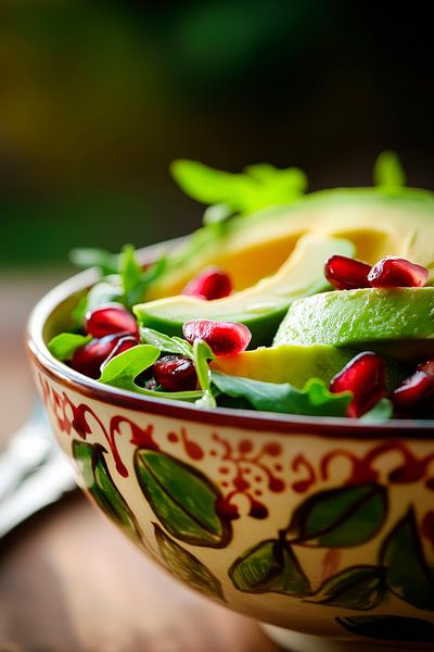 Bunte Salatschüssel mit frischen Zutaten von Poster Art Shop