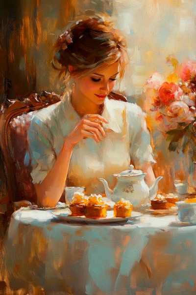 Teestunde mit Gebäck von Poster Art Shop