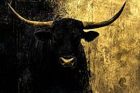 Stilvoller Stier mit goldenen Details
