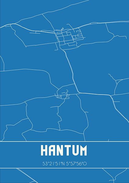 Blueprint | Map | Hantum (Fryslan) by Prints of Place