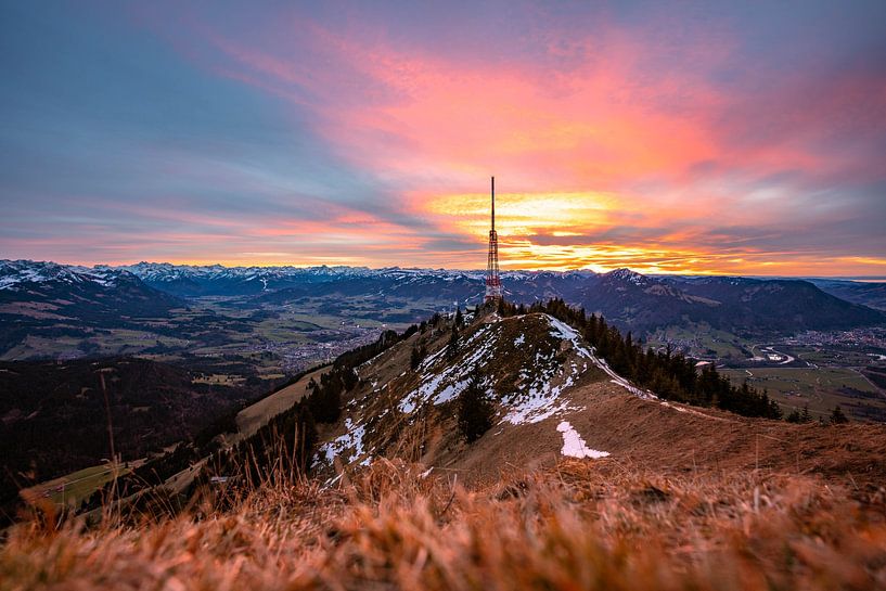 Sonnenuntergang am Grünten von Leo Schindzielorz