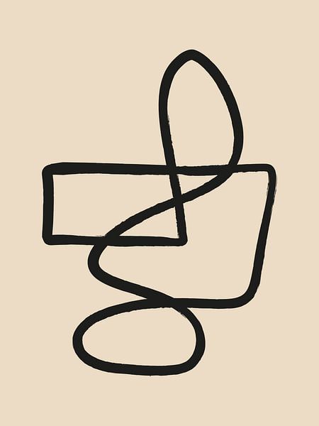 Dessin au trait beige et noir par MDRN HOME