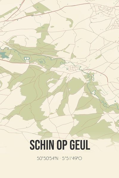 Vieille carte de Schin op Geul (Limburg) par Affiches de lieux